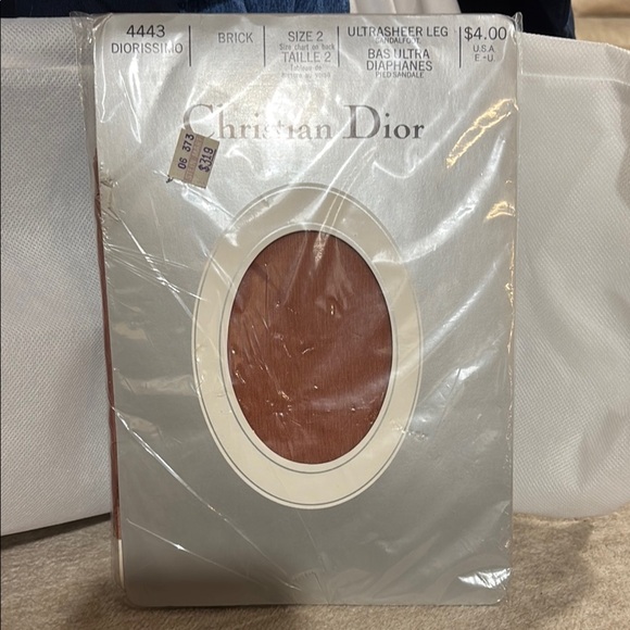 Vintage Christian Dior New sealed Hoisery pantyhose ultra sheer Size 2 Brick - Picture 1 of 5